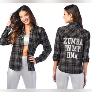 Zumba Fitness Plaid Button-Down Shirt - Unisex
